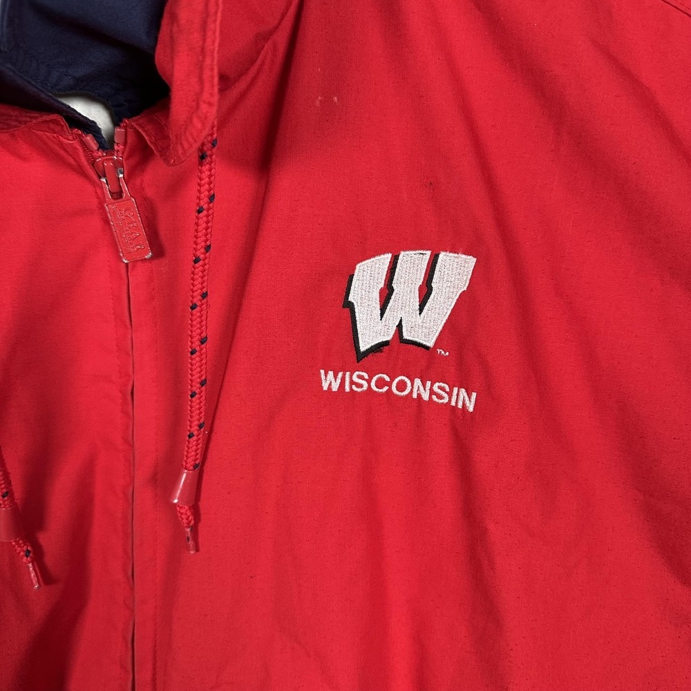 Vintage Wisconsin Badgers Jacket Mens Medium Red NCAA College Football 90s - Picture 3 of 12